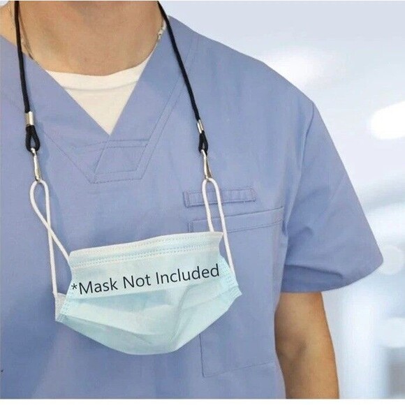 5 Pack Clip Face mask Lanyard Holder Adjustable Length, Convenient Safety Hanger - Picture 2 of 5